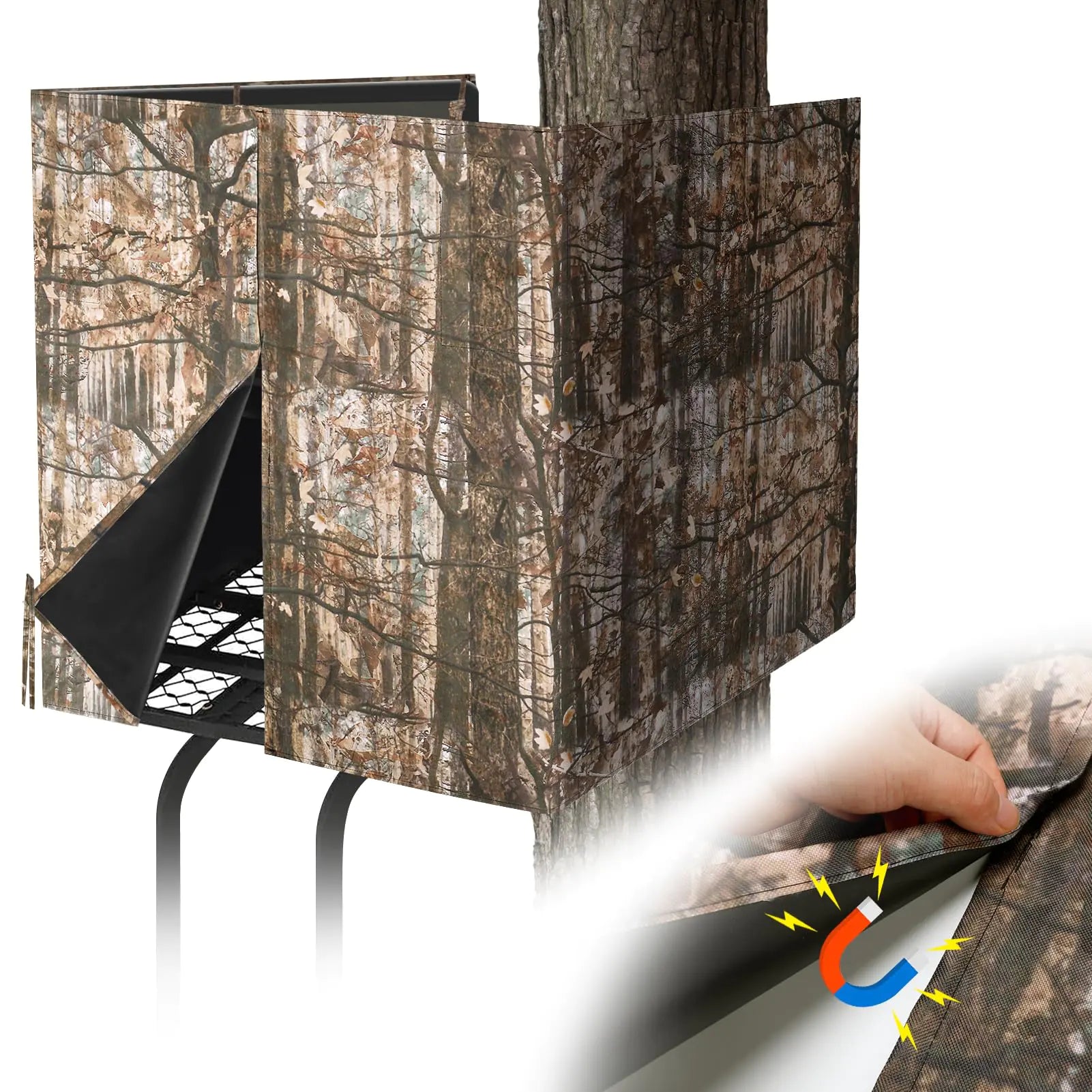 MADHOLLY Large 100" × 35.4" Tree Stand Blind with Magnetic Closure
