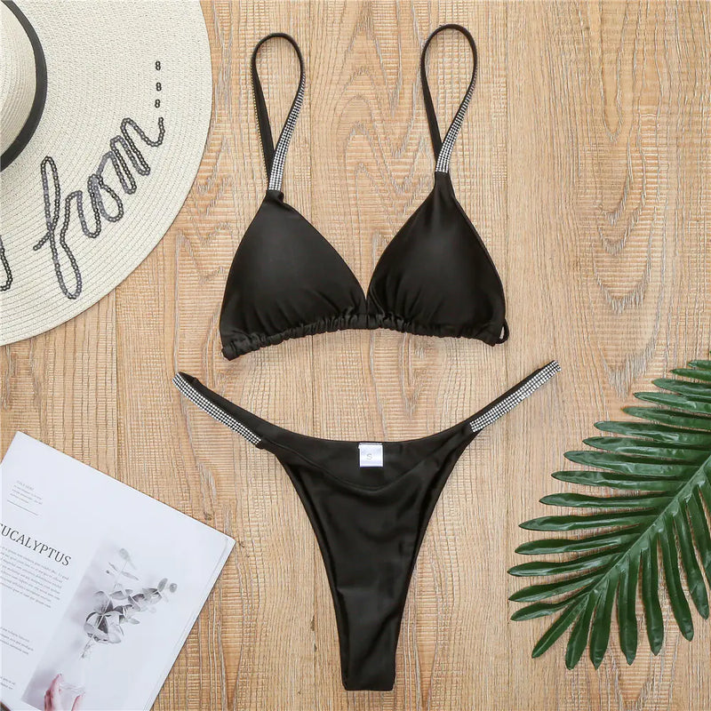New Style Diamond Bikini Sexy Triangle Cup Two-Piece Swimwear