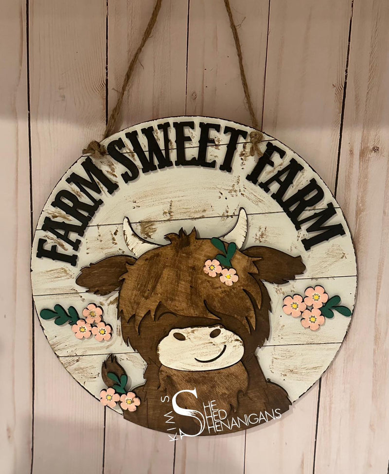 Highland Calf door Hanger