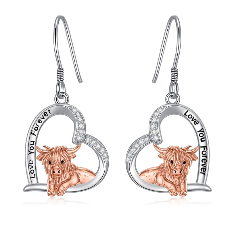 Highland Cow Earrings Sterling Silver Highland Cow Earrings Scottish Highland Cow Jewelry Gifts for Women Cowgirl