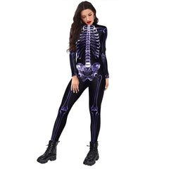 3D Printed Funny Skeleton Halloween Costume Jumpsuit