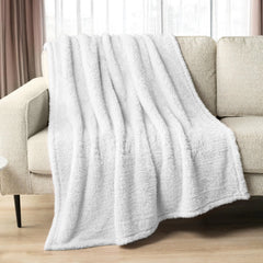 Throw Blanket for Couch Sofa White Fluffy Warm Plush