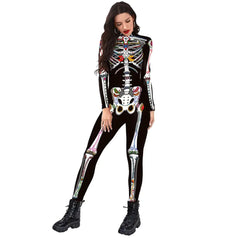 3D Printed Funny Skeleton Halloween Costume Jumpsuit