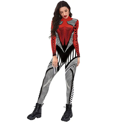 3D Printed Funny Skeleton Halloween Costume Jumpsuit