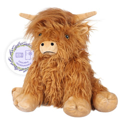 SuzziPals Highland Cow Stuffed Animals Microwavable Stuffed Animals Heating Pad for Cramps & Pain Lavender Scented Highland Cow Plush for Stress Relief Stuffed Cow Gifts Plush Toys Highland Cattle
