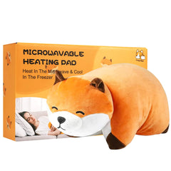 Microwave Heating Pad Fox Heatable Stuffed Animals for Cramps Pain Relief Cute Soft Cozy Pillow Plush Heatable Warmies Stuffed Animals Gifts for Women Teens
