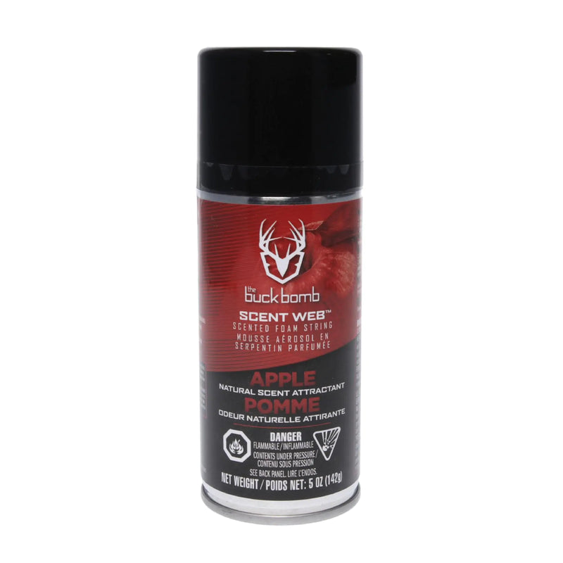 Hunters Specialties Buck Bomb Scent Web Scented Foam String | Hunting Pre/Post Rut Formula Scent Attractant Aerosol Spray 5 Oz (142g) Apple
