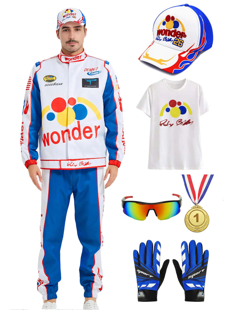Lopbraa Ricky Bobby Costume Talladega Nights Halloween Costume Couples Cal Ricky Adult Costume Outfit Jacket Racing Suit