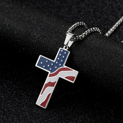 Flag Cross Necklace