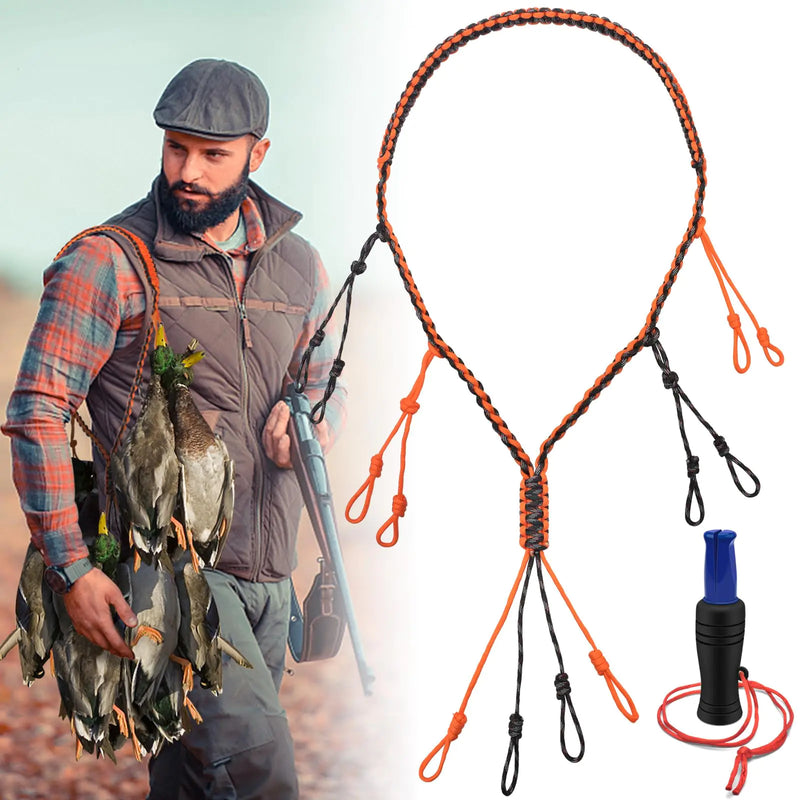 BROTOU Duck Call Lanyard with 12 Removable Loops Hand Braided Hunting Call Lanyard Duck Hunting Accessories Goose Calls Game Carrier Duck Carrier Predator Gear for Hunting