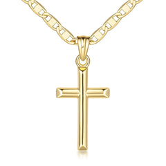 JADE KOS Cross Necklace for Women 14K Gold Cross Necklaces for Women Cross Chain Minimalist Gold Cross Pendant Necklaces for Womens Gold Cross Necklace Faith Gold Jewelry Gifts 26mm