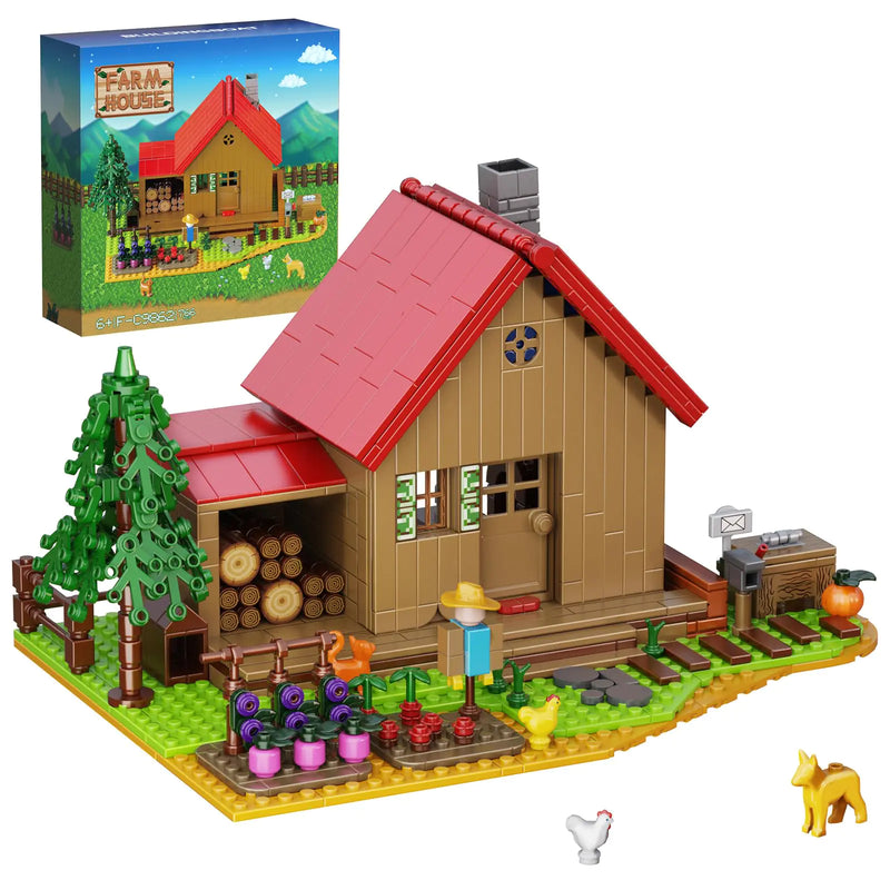 Stardew Farmhouse Building Toy Video Game Farm Playset Building Set Compatible with Lego 766 Pieces DIY Farm House Building Kits for Adults and Fans