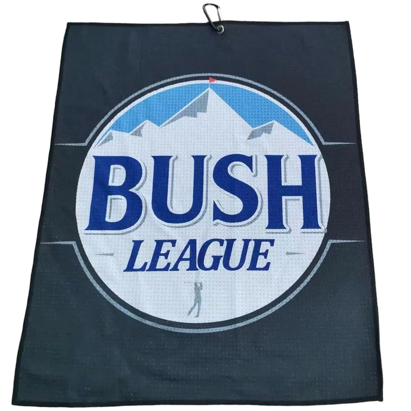 Festi Daze Bush League Golf Towel Microfiber Cloth with Carabiner Clip Funny Golf Towel Golf Bag Towel Golf Club Cleaner Towel
