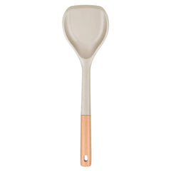 Nonstick Silicone Spatula Non Scratch Flexible Edge for Pans Slip Resistant comfortable Wooden Handle Heat Resistant BPA-Free Kitchen Spatulas for Cooking 13.2 Inch (Khaki)