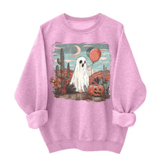 Womens Halloween Sequin Sweatshirts Fuuny Pumpkin Ghost Skull Graphic Loose Sweater Pullover Tops Gothic Fall Clothes