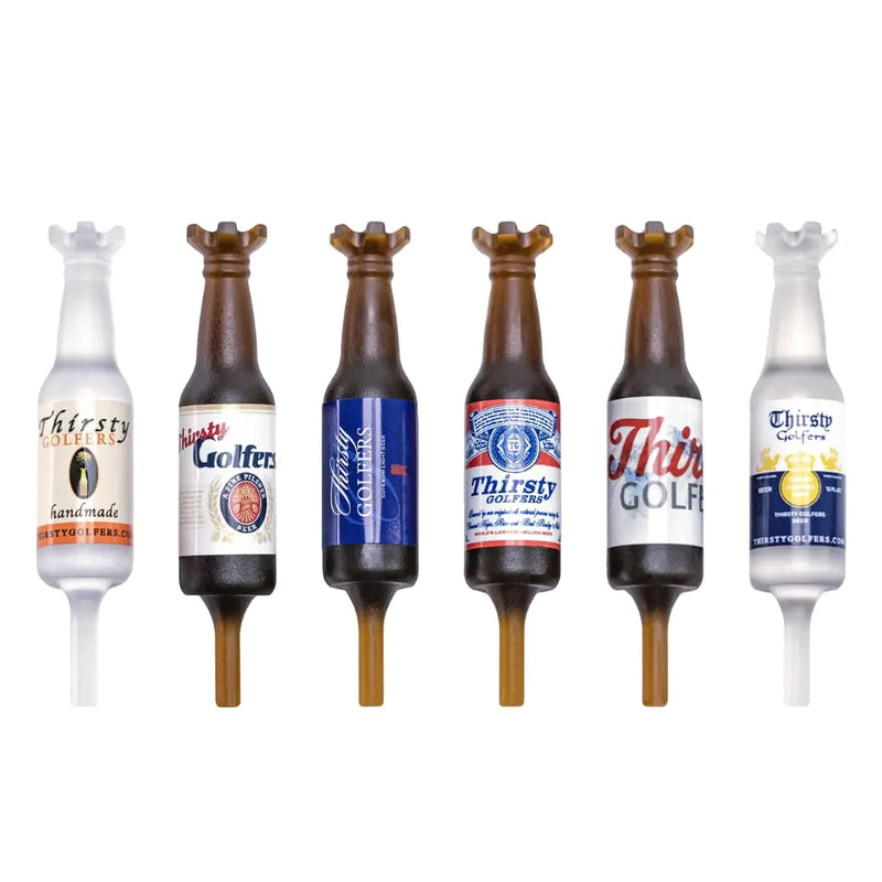 Thirsty Golfers The Original Beer Bottle Golf Tees 6 Pack | Funny Golf Tees for Men | 2.25